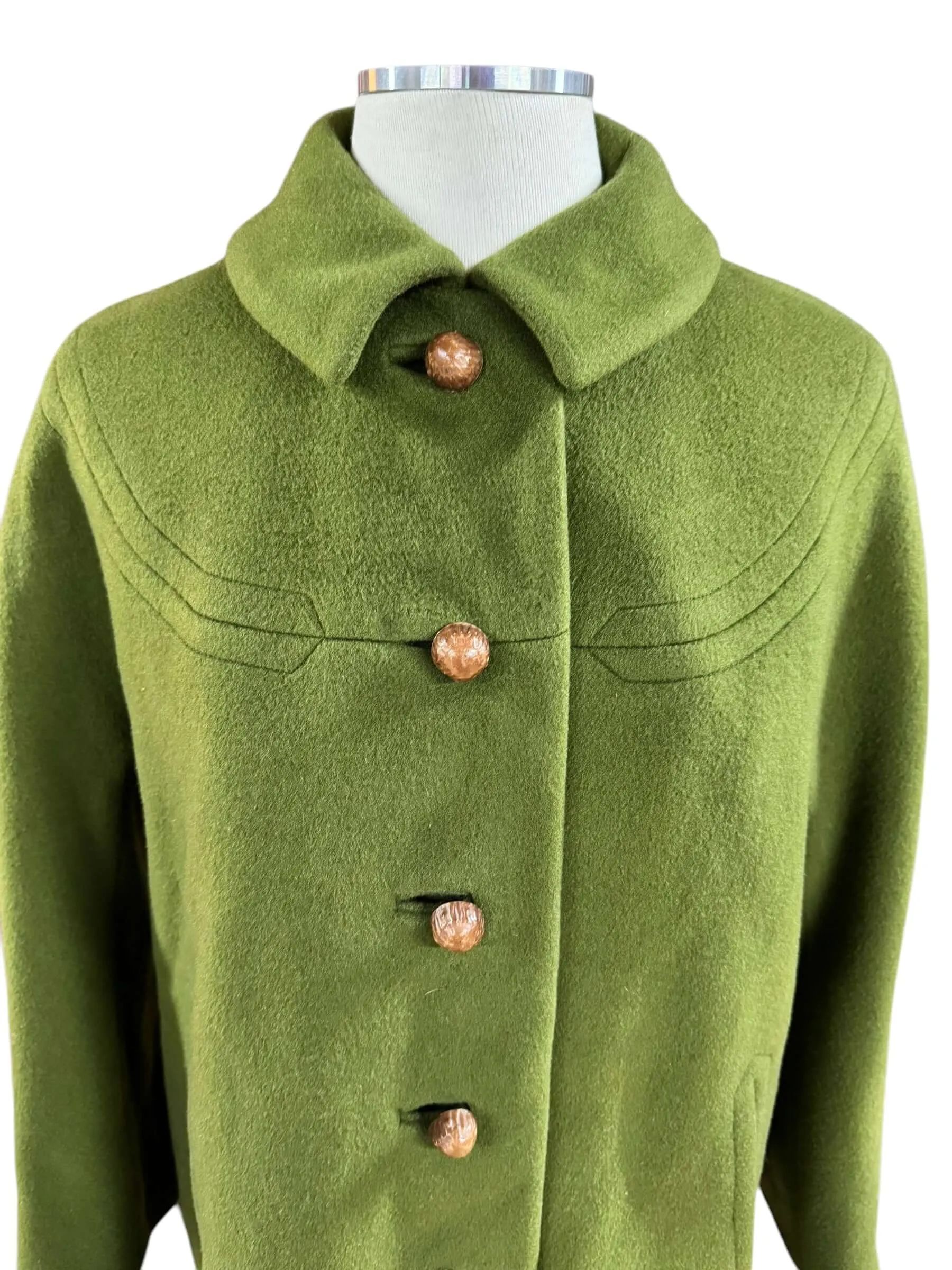 1960s Green Woodcrest Wool Blend Coat M