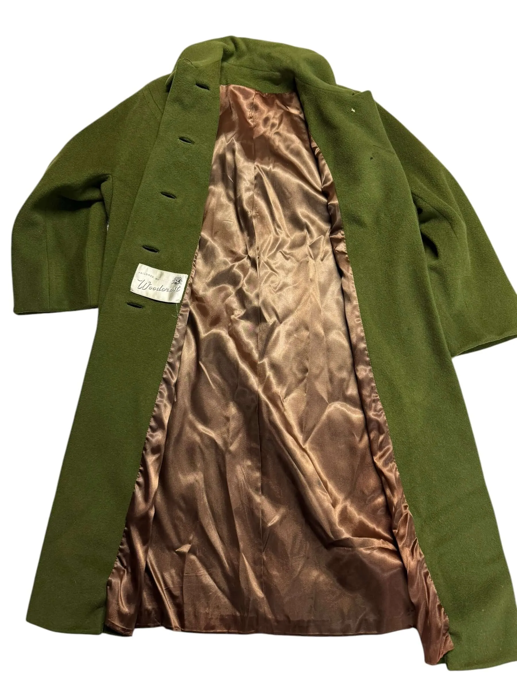 1960s Green Woodcrest Wool Blend Coat M