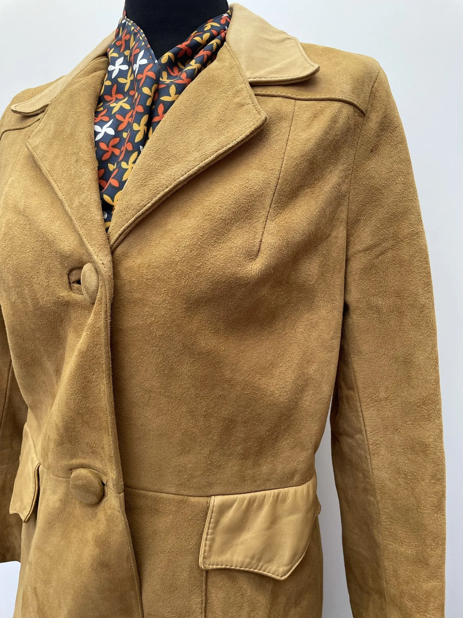 1960s Suede 3-4 Length Coat - Size 10-12