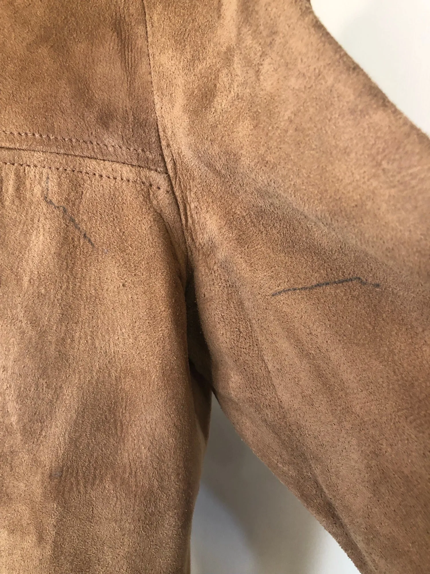 1960s Suede Long Coat by Nonpareil - Size UK 16