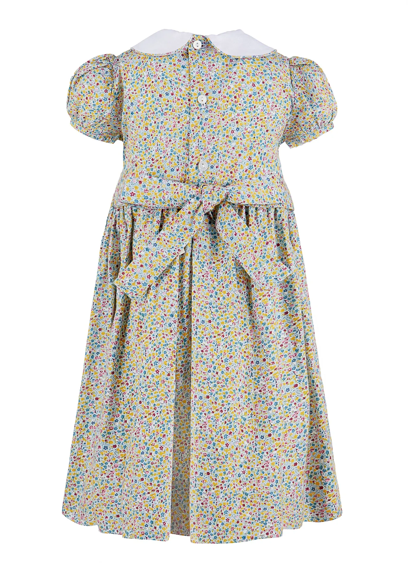 20010T-Full Floral Yoke Toddler Girl Dress