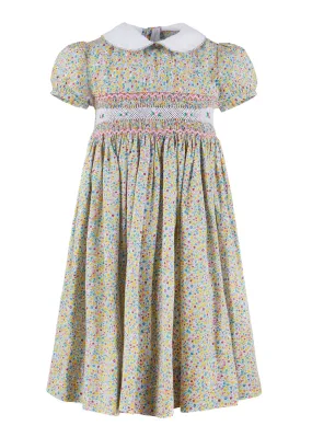 20010T-Full Floral Yoke Toddler Girl Dress