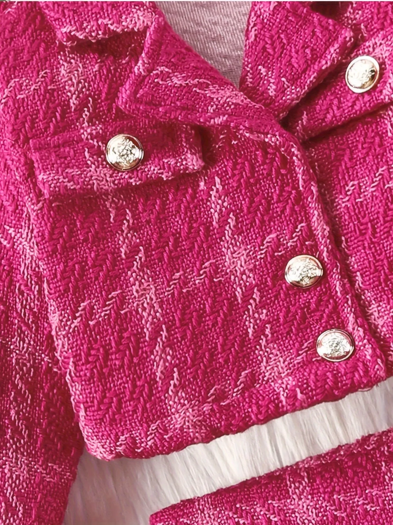 3-Piece Set, Girls Outfirt - Plaid Long Sleeve Blazer   Hat   Pleated Skirt