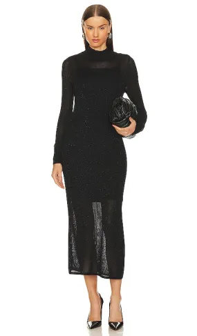 525 Izabella Midi Dress in Black