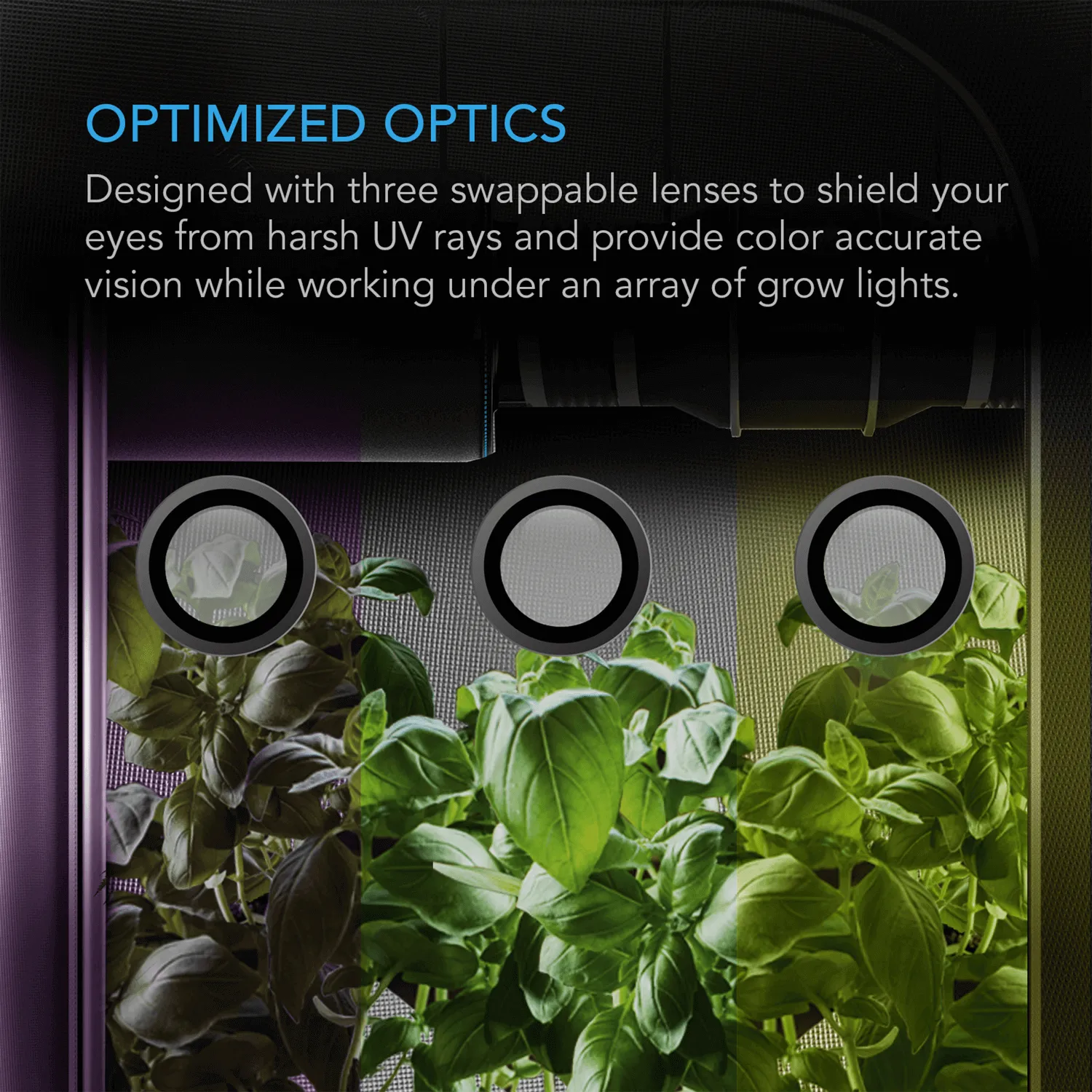 AC Infinity Grow Room Glasses, with 3 Color Corrective Lenses