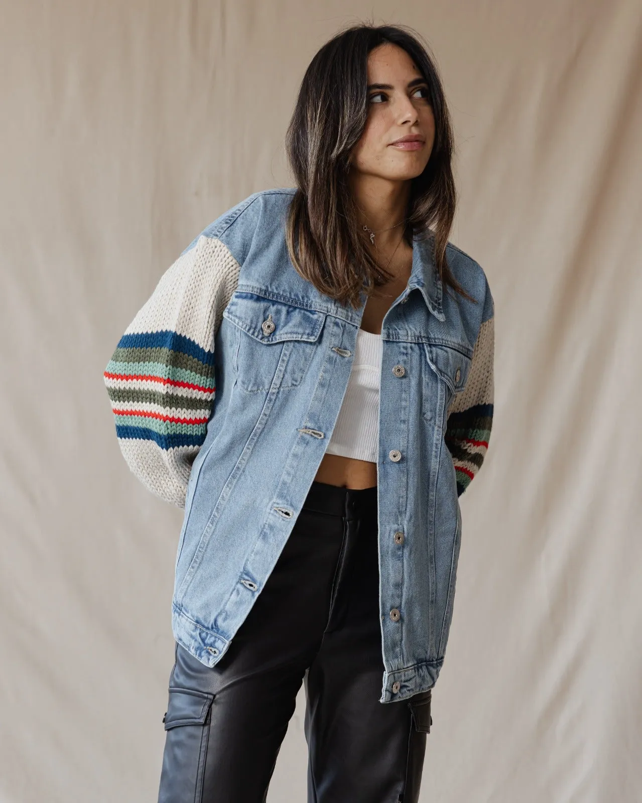 Ace Trico X Denim Jacket Green