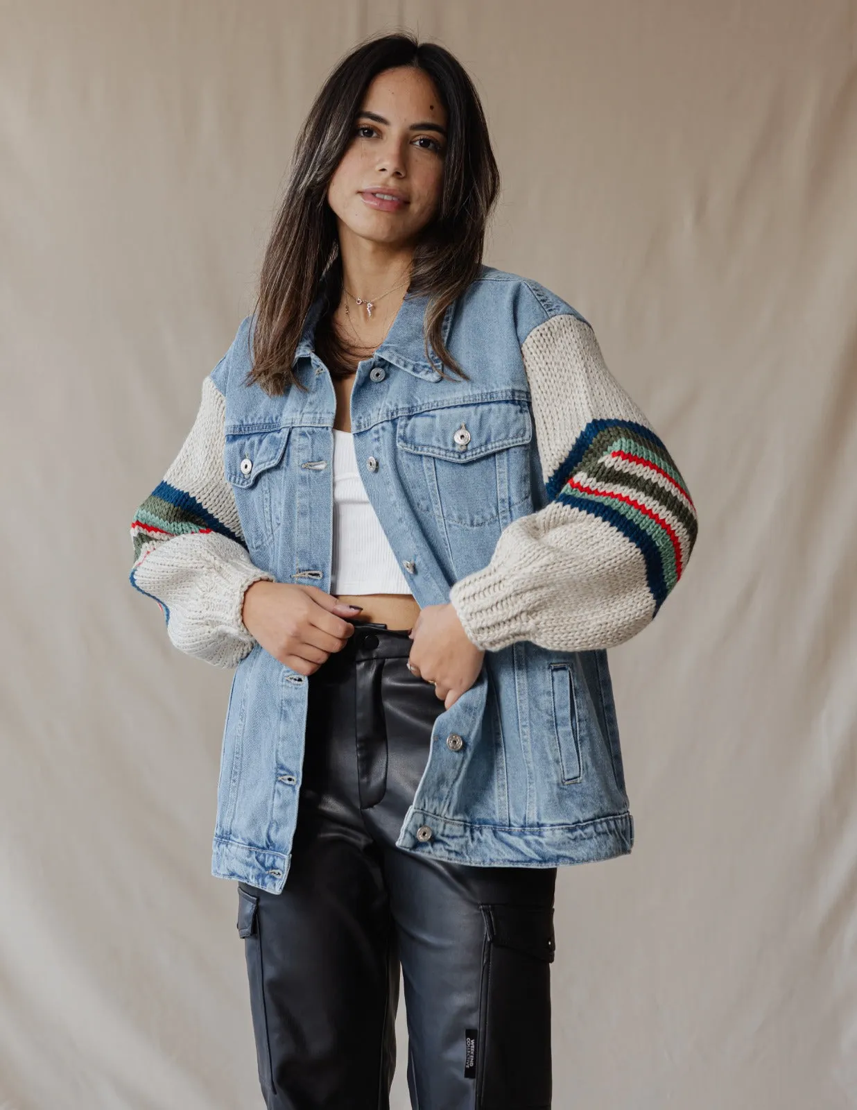 Ace Trico X Denim Jacket Green