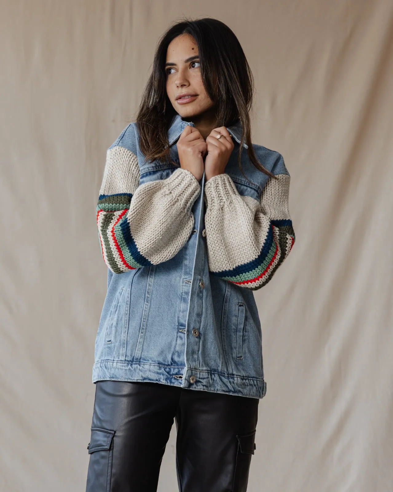 Ace Trico X Denim Jacket Green