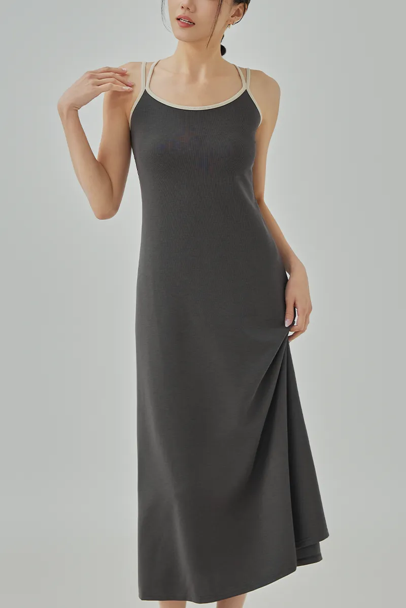 Amelia Contrasting Straps Slip Dress