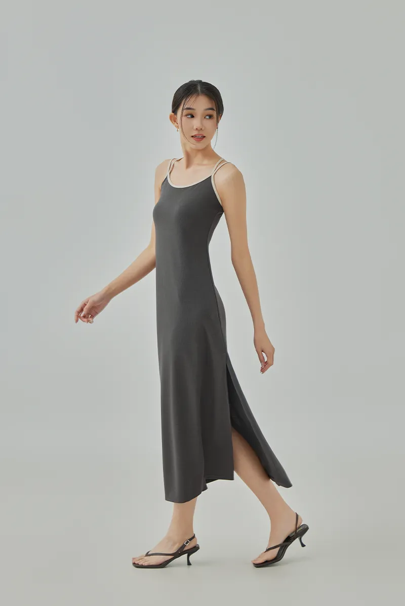 Amelia Contrasting Straps Slip Dress