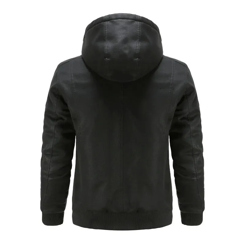 Angelo Ricci™ Brand PU Faux Leather Outerwear Jacket