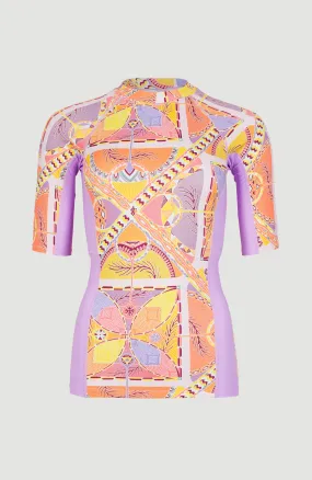 Anglet Shortsleeve UPF 50  Sun Shirt Skin | Yellow Scarf Print