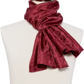 Barry Wang Silk scarf Luxury Burgundy Paisley Scarf