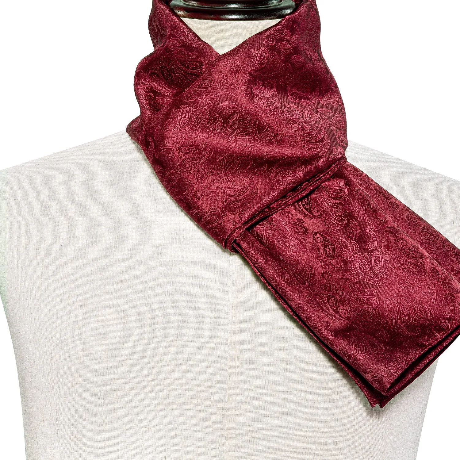Barry Wang Silk scarf Luxury Burgundy Paisley Scarf