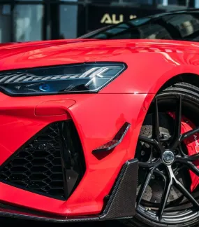 BCTXE Carbon Fiber Front Bumper Canards for Audi RS7 C8 2020-ON