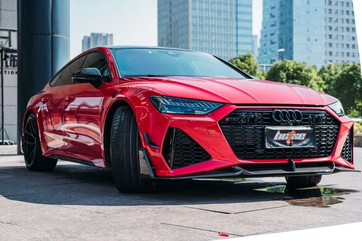 BCTXE Carbon Fiber Front Bumper Canards for Audi RS7 C8 2020-ON
