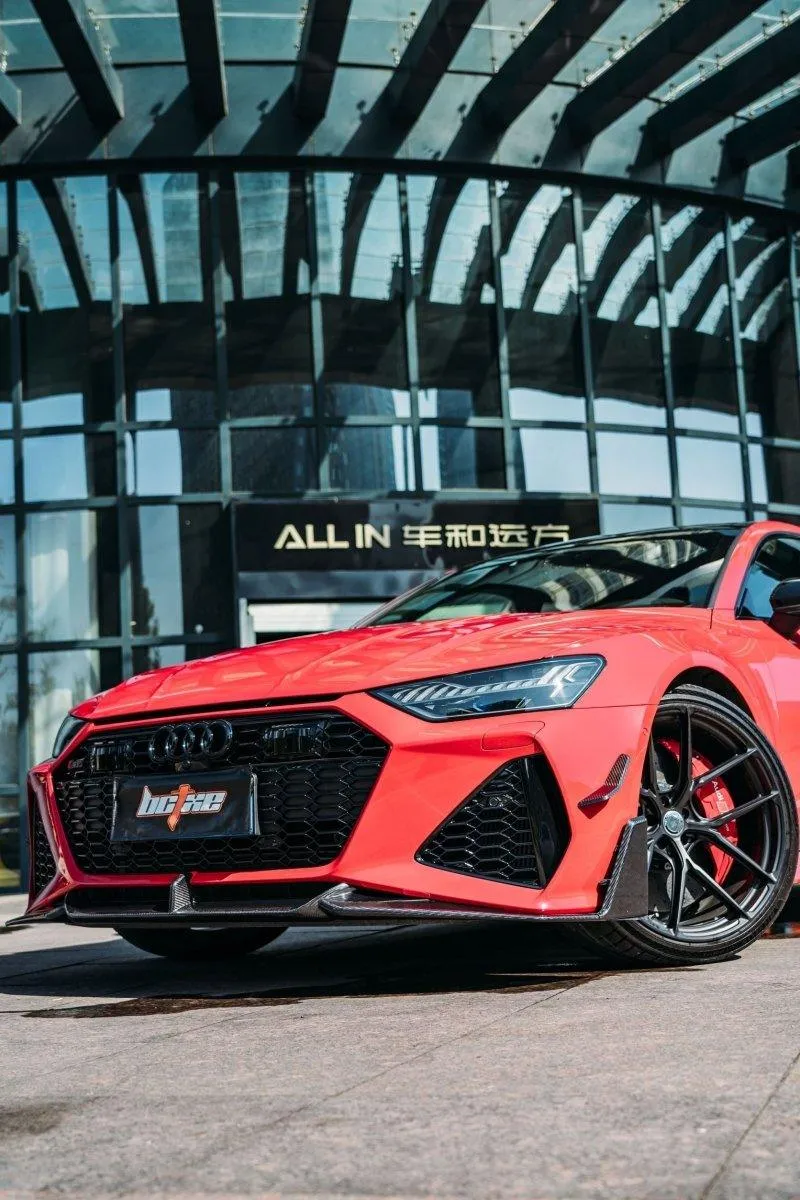 BCTXE Carbon Fiber Front Bumper Canards for Audi RS7 C8 2020-ON