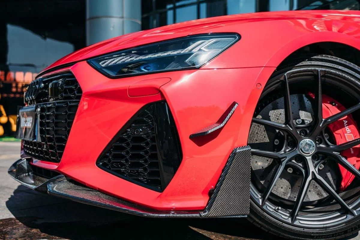 BCTXE Carbon Fiber Front Bumper Canards for Audi RS7 C8 2020-ON