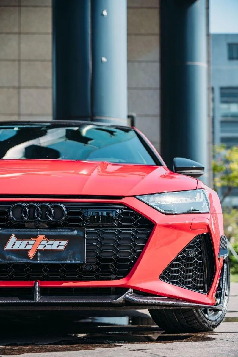 BCTXE Carbon Fiber Front Bumper Canards for Audi RS7 C8 2020-ON