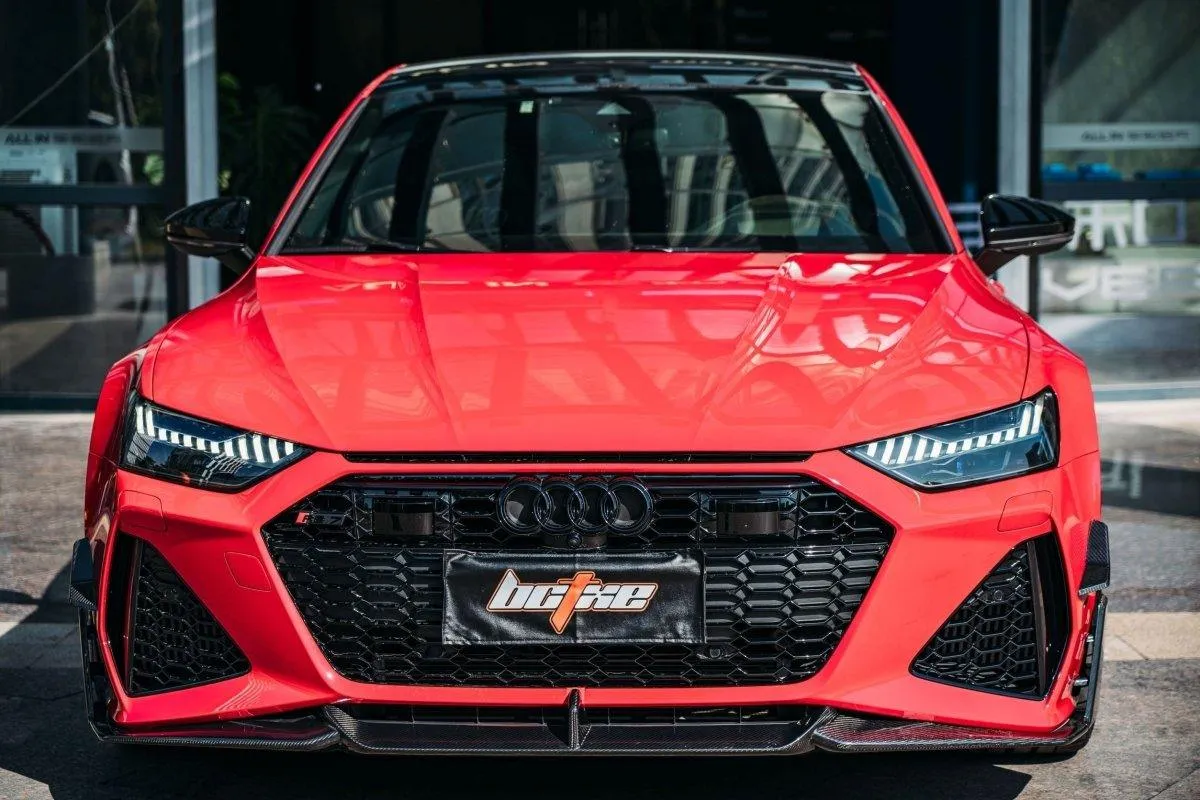 BCTXE Carbon Fiber Front Bumper Canards for Audi RS7 C8 2020-ON