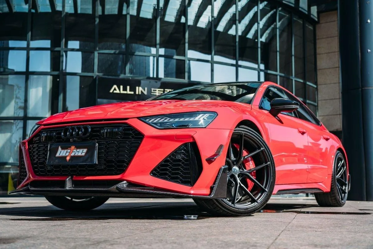 BCTXE Carbon Fiber Front Bumper Canards for Audi RS7 C8 2020-ON