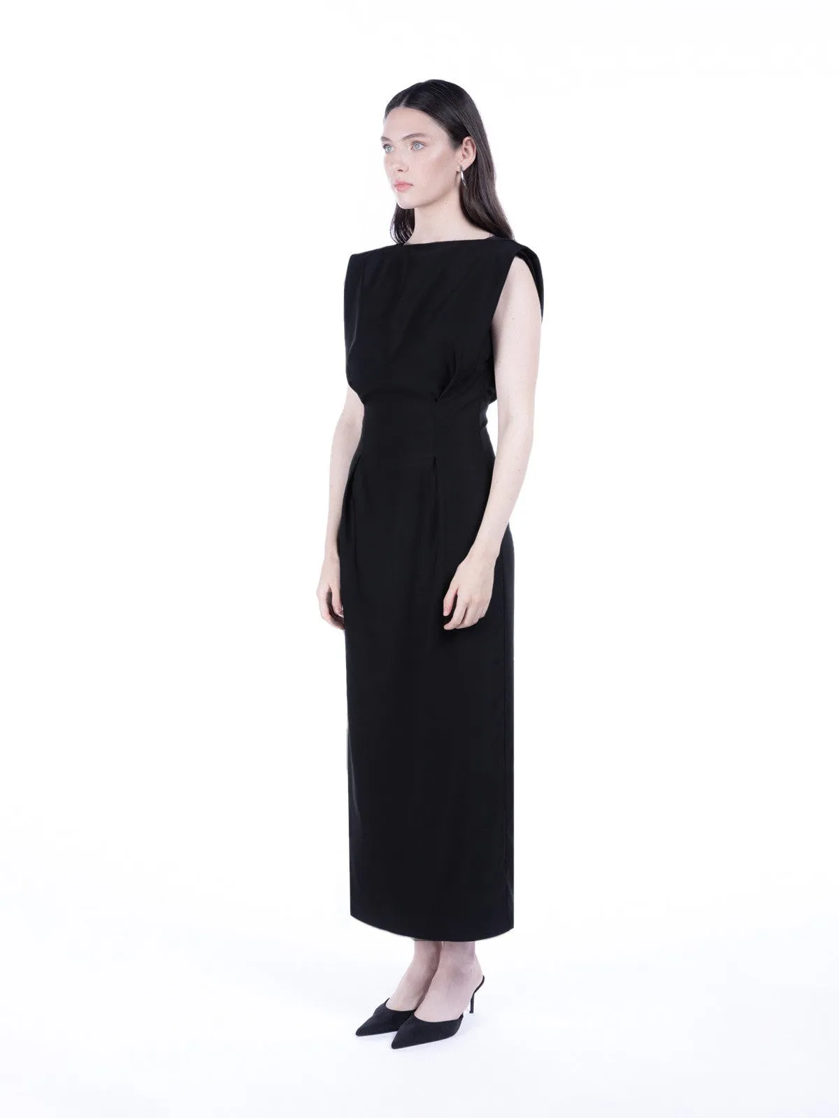 Black Hester Lace Backless Dress