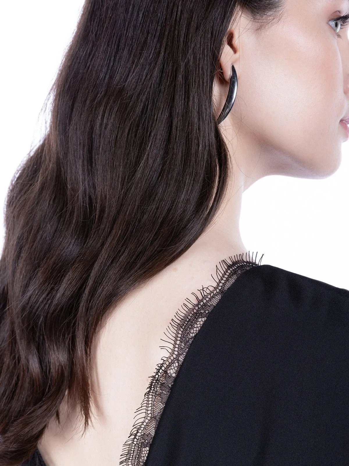 Black Hester Lace Backless Dress