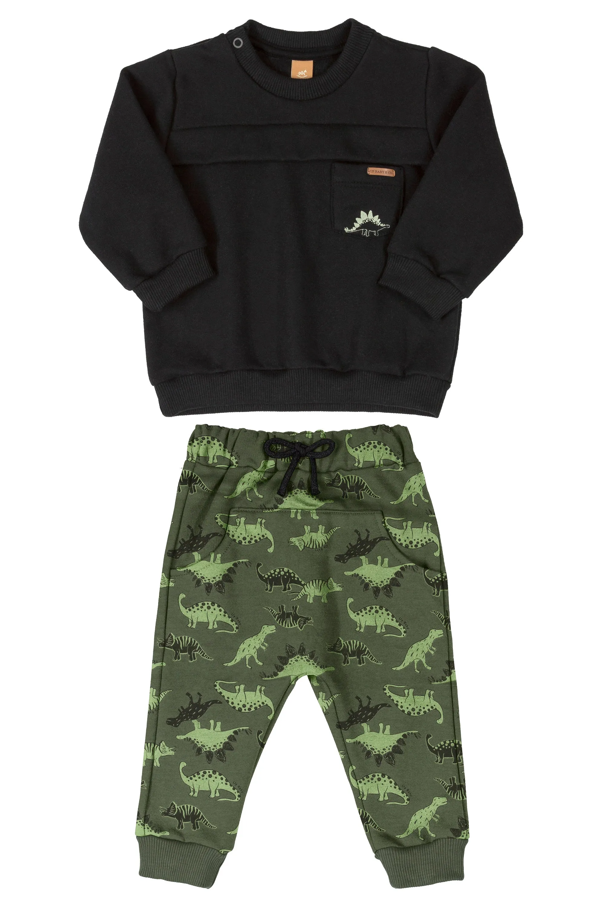 Black Sweatshirt & Dino Joggers