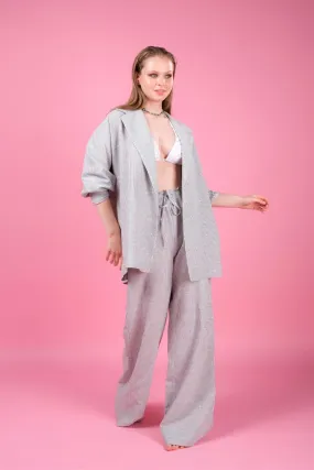 Blue Striped Kimono Model Suit