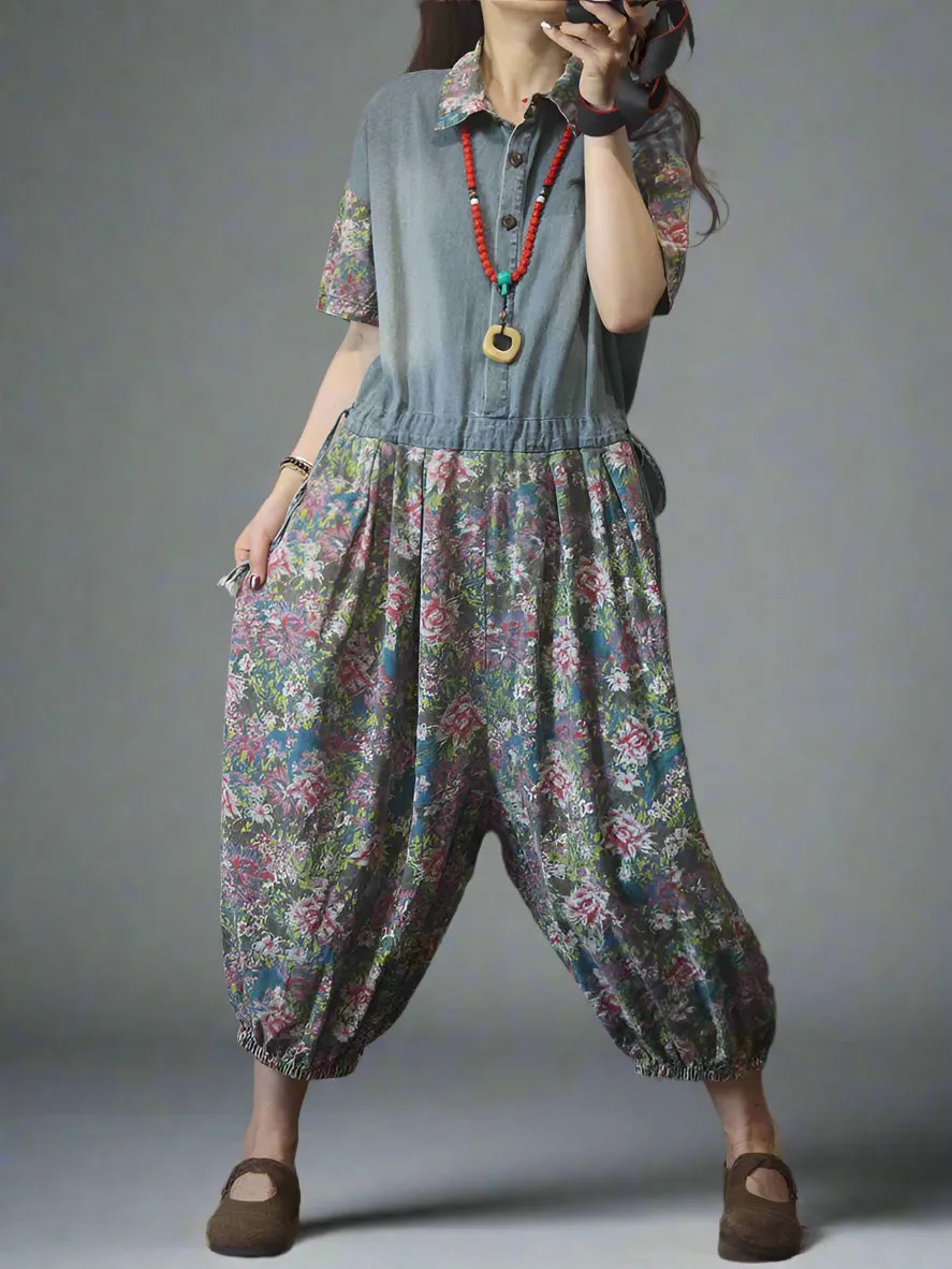 Boho Blossom Trail Overall Dungaree