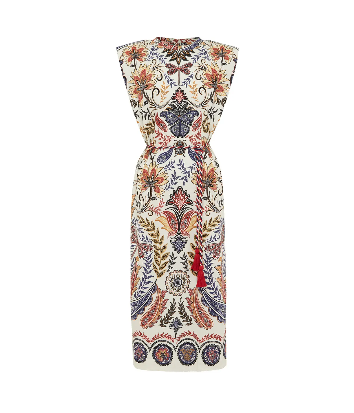 Boho Glam Midi Dress in Off White