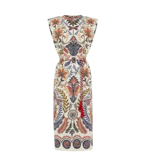 Boho Glam Midi Dress in Off White