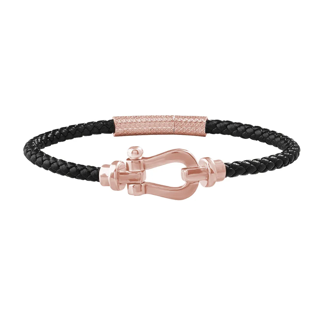 Buckle Leather Bracelet in Gold