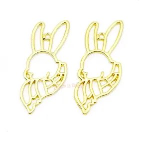 Bunny with Scarf Open Backed Bezel Charm (3 pieces)