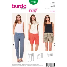 Burda B6938 Burda Style Trousers Sewing Pattern