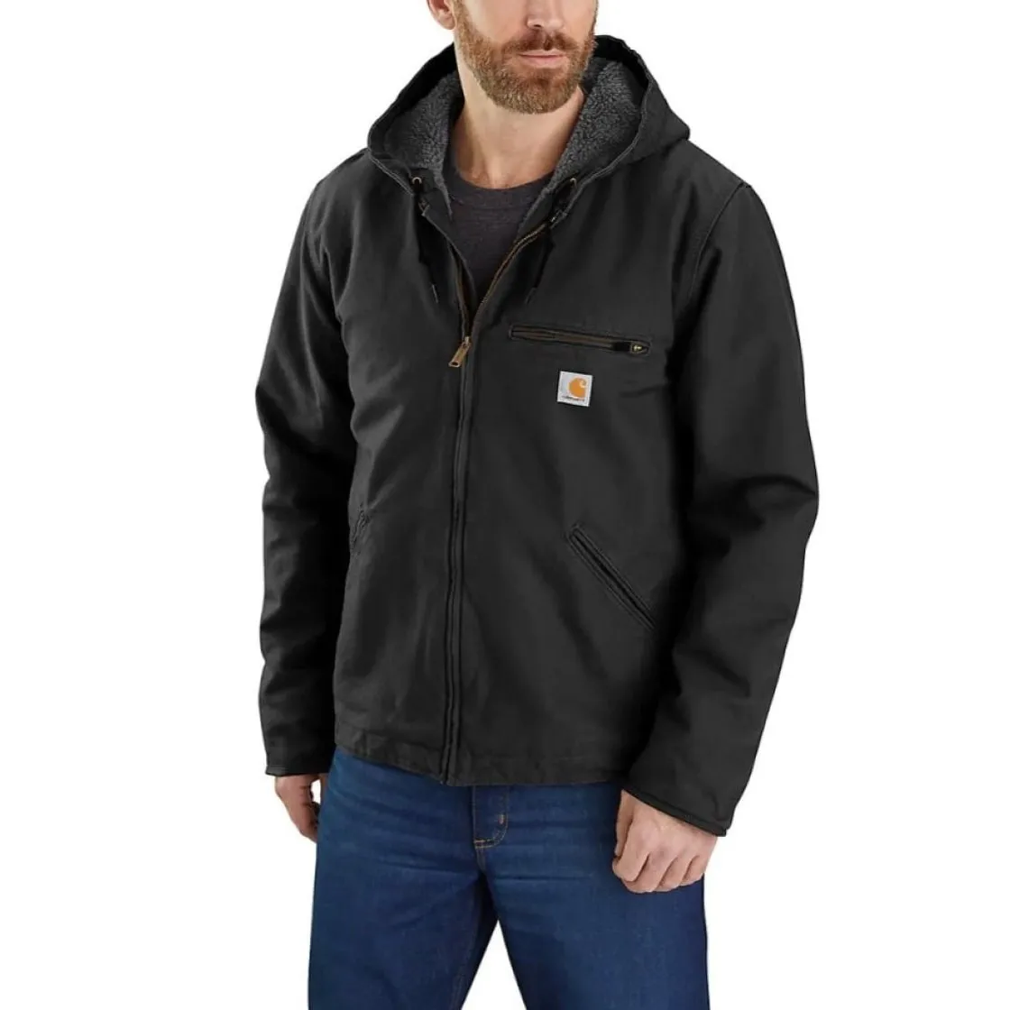 Carhartt Men’s Relaxed Fit Washed Duck Sherpa-Lined Jacket 104392