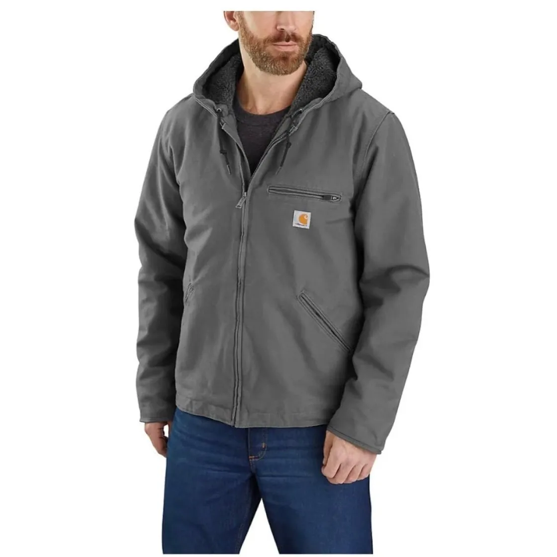 Carhartt Men’s Relaxed Fit Washed Duck Sherpa-Lined Jacket 104392