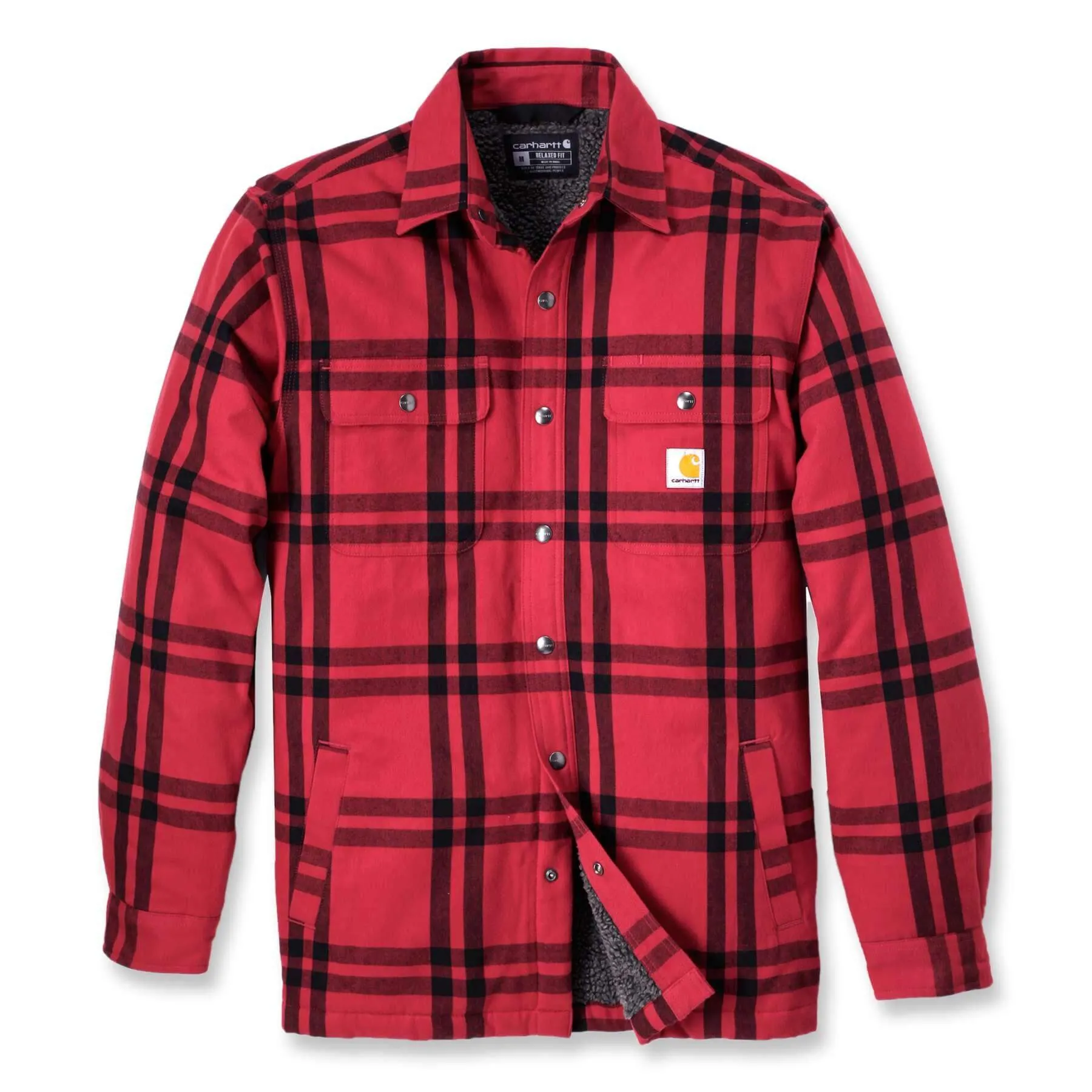 Carhartt Roane Relaxed Fit Flannel Sherpa-Lined Hooded Shirt Jacket 106354