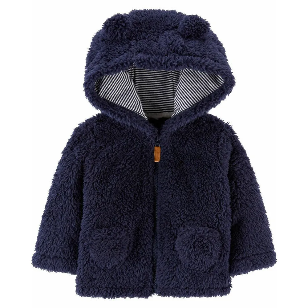Carter's Zip-Up Sherpa Jacket Navy Age-0-24 Months-1M145910
