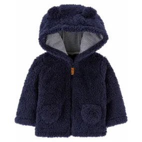 Carter's Zip-Up Sherpa Jacket Navy Age-0-24 Months-1M145910