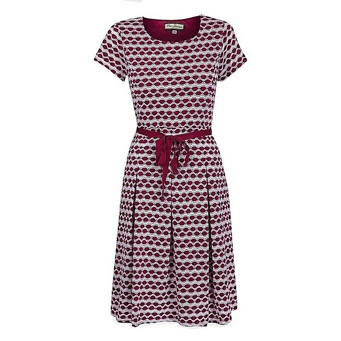 Cerise & White Epilogue Perforated Dress