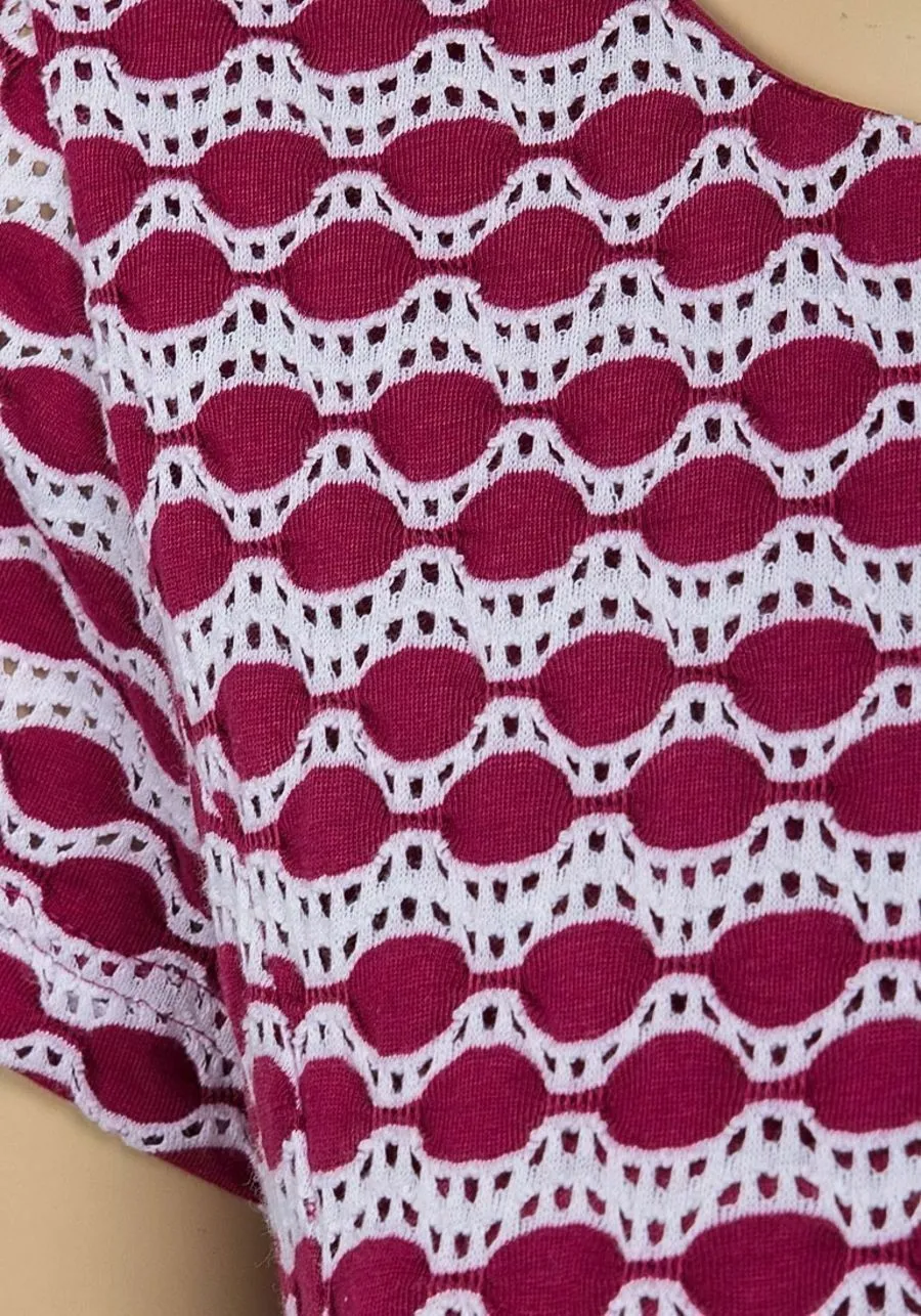 Cerise & White Epilogue Perforated Dress