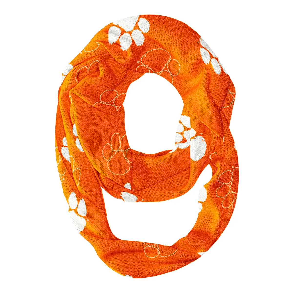 Clemson Tigers All Over Logo Orange Infinity Scarf by Vive La Fete