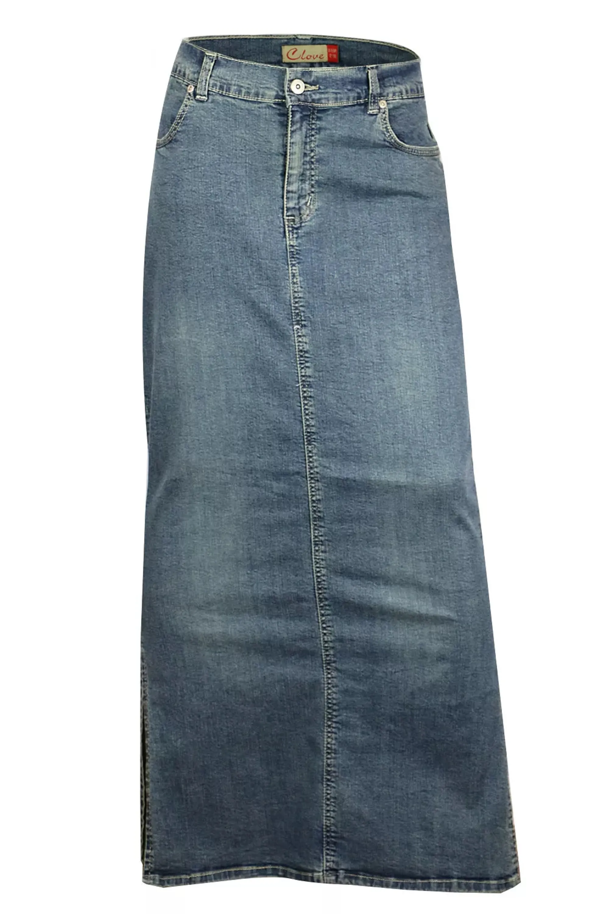Clove Jeans Women Ankle Length Denim Maxi Skirts Plus Size Pencil Skirt 10-26