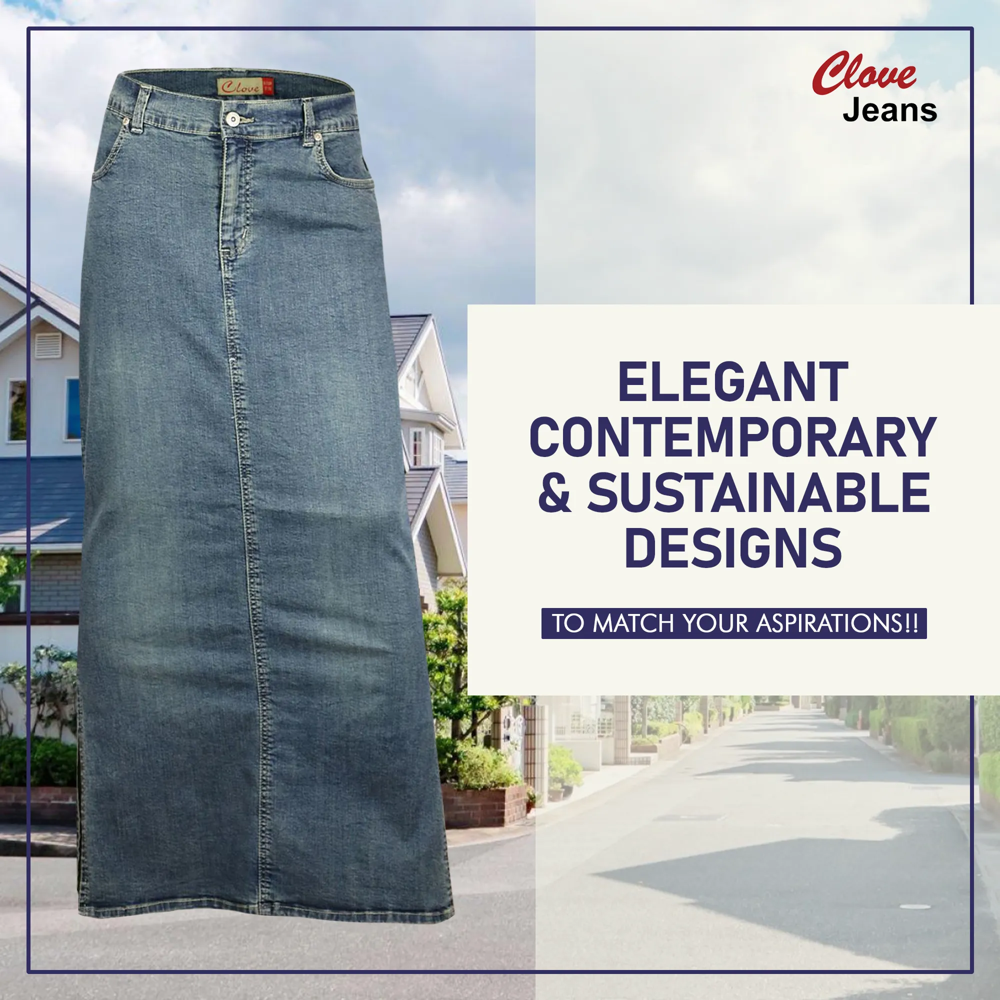 Clove Jeans Women Ankle Length Denim Maxi Skirts Plus Size Pencil Skirt 10-26