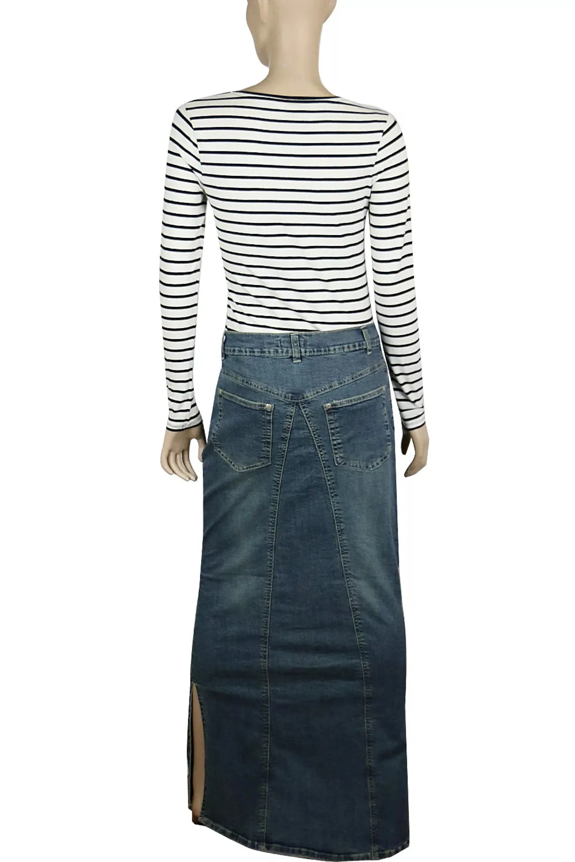 Clove Jeans Women Ankle Length Denim Maxi Skirts Plus Size Pencil Skirt 10-26