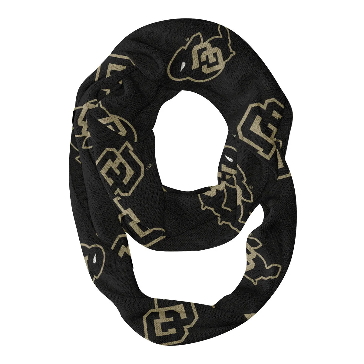 Colorado Buffaloes CU Repeat Logo Game Day Collegiate Women Light Weight Ultra Soft Infinity Scarf by Vive La Fete