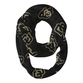 Colorado Buffaloes CU Repeat Logo Game Day Collegiate Women Light Weight Ultra Soft Infinity Scarf by Vive La Fete