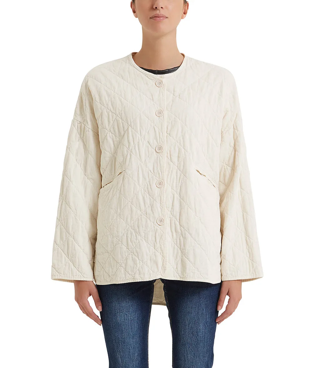 Cream quilted cotton jacket