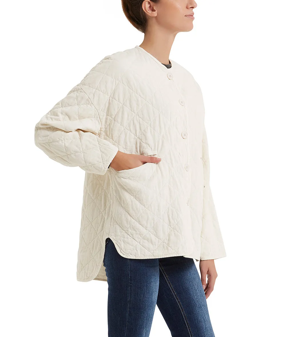 Cream quilted cotton jacket
